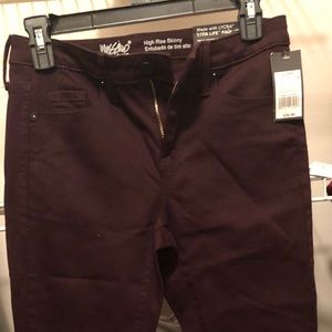 Missimo Burgundy High Rise Skinny Jeans NWT